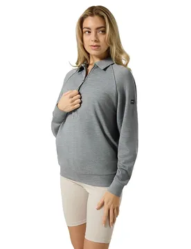 Sweat à Demi-zip Snw025450 Cashmere Grey Melange L