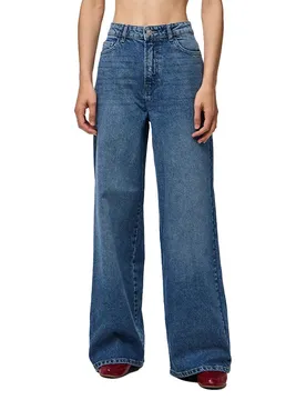 Jeans A Vita Alta Selma Mb New Wide Leg Medium Blue Denim 31