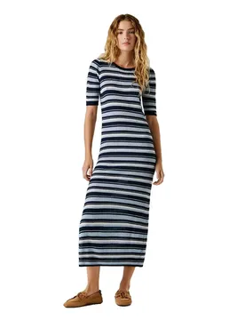 Robe Longue à Manches Courtes Kimmi Union Blue S