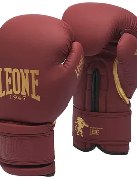Gants De Boxe En Cuir Synthétique Black&gold Bordeaux 14 oz