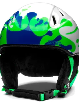 Casque Junior Makalu Graphik Shiny White / Neon Green / Endeavour Blue XS unisex