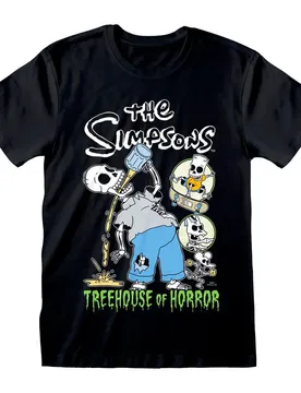 T-shirt à Manches Courtes The Simpsons Treehouse Black L unisex