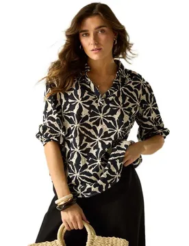 Blusa A Maniche Lunghe Nofino Abstract Floral Broderie 36