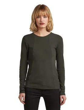 T-shirt à Manches Longues A Line Slim Rib Asfalt M