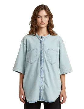 Chemise à Manches Courtes D29322-01 Worn In Blue Tinted XS
