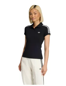 Polo à Manches Courtes 3 Stripes Black / White XL