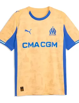 T-shirt à Manches Courtes Olympique Marseille Special Edition Replica Light Gold / Royal Sapphire S