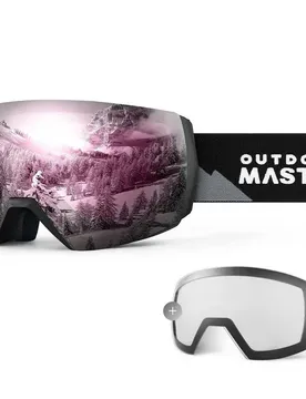 Masque De Ski Ultra Black 02 Pink Silver Lens+Clear Lens/CAT0 Homme