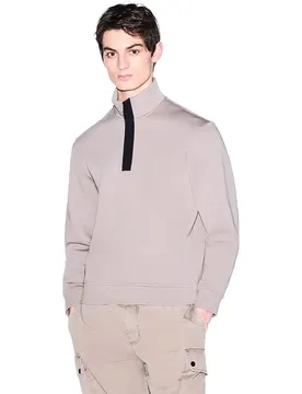 Exchange Felpa Con Mezza Zip Xm001295_af10818 Driftwood S