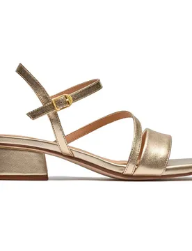 Shoes Sandali Con Tacco Serina35 Strap Gold Leather EU 39