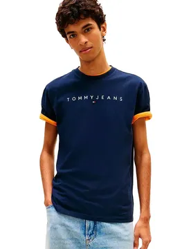 T-shirt à Manches Courtes Linear Logo Regular Fit Dark Night Navy / Sweet Blue M