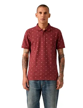 Polo à Manches Courtes New Housemark Ebba Geo Oxblood M