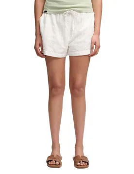 Pantaloni Corti Cotton Broderie Beach Off White 2XS