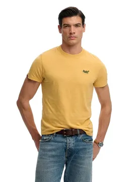 Maglietta A Maniche Corte Essential Logo Embroidered Ochre Yellow Marl / Green 3XL