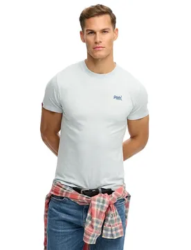 Maglietta A Maniche Corte Essential Logo Embroidered Icy Blue Marl / Navy XL