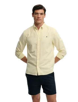 Chemise à Manches Longues Preppy Oxford Lemon Stripe S