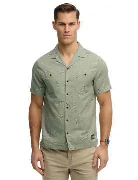 Chemise à Manches Courtes Printed Beach Shibori Blossom Sage XL