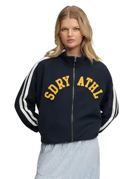 Sweat-shirt à Zip Athletic Essential Applique Loose Fit Eclipse Navy S