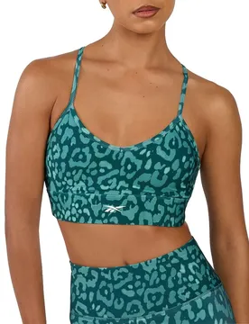 Soutien-gorge De Sport Printed Tri-back Metal Green / Inverted Aqua M