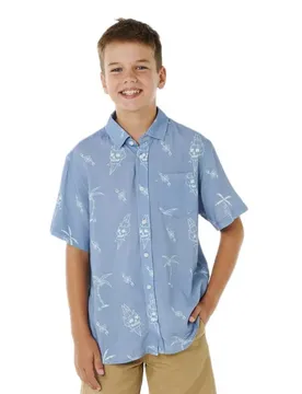 Chemise à Manches Courtes Eternal Shred Faded Denim 8 Années Garçon
