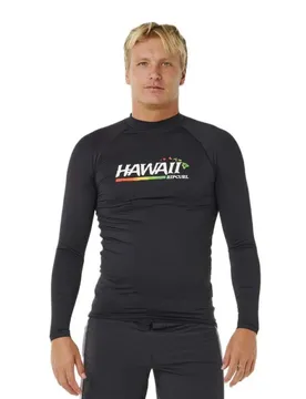 Rash Guard Manches Longues Hawaii Gritty Black L