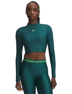 T-shirt à Manches Longues Heatgear Crop Mock Green S