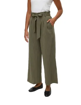 Pantaloni A Vita Alta Sydney Paperbag Ankle Kalamata M