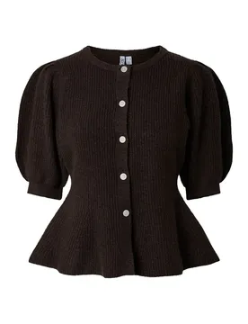 Cardigan Silly Puff Knit Hot Fudge / Melange 2XL