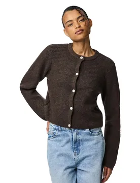 Cardigan Silly O-neck Knit Hot Fudge / Melange L