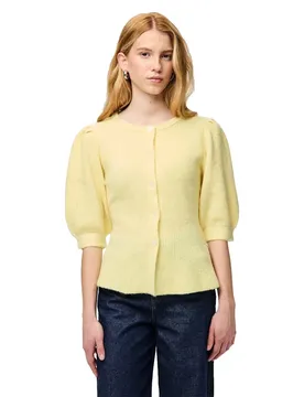 Cardigan Silly Puff Knit Pale Banana / Melange L