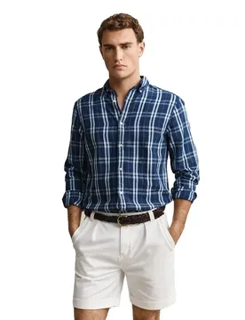Chemise à Manches Longues 3260079 Linen Regular Fit Light Indigo XL