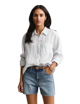 Chemise à Manches Longues 4300622 Linen Relaxed Fit Light Blue 38