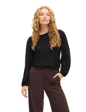 T-shirt à Manches Longues Asta O-neck Top Black Beauty S
