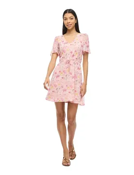 Robe Courte à Manches Courtes Falia Misty Rose / Flower 40