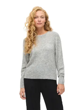 Maglione Lory O-neck Knit Light Grey Melange XS