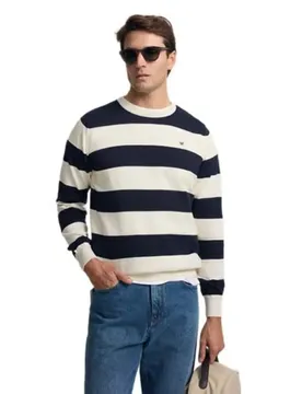 Maglione 102080733 Stripes Marino Crema S