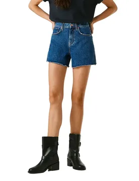 Shorts En Jean Taille Haute Rachel Vintage Royal Blue 29