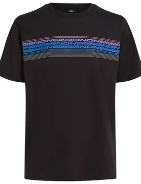 T-shirt à Manches Courtes Logo Stripe Black Out L