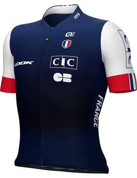 Maglia A Maniche Corte Prime Federazione Francese Ciclismo Blue Navy / White
