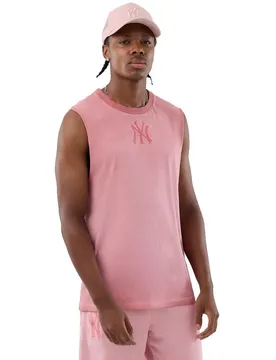 Maglietta Senza Maniche Mlb Washed Logo New York Yankees Pastel Pink / Black S