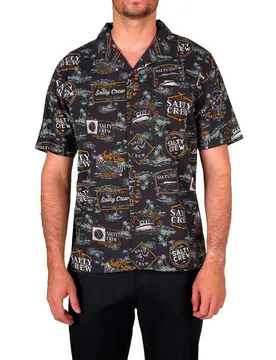 Chemise à Manches Courtes Beach Club Woven Black S