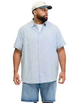 Chemise à Manches Courtes Ebreeze Linen Blend 12294285 Celestial Blue 4XL