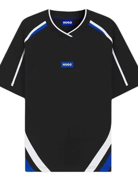 Hugo T-shirt à Manches Courtes Nalomat 10276102 Blue Black XL