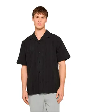 Chemise à Manches Courtes Resort Black L