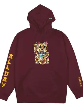 Sweat à Capuche Golden Cat Fleece Burgundy M