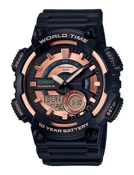 Montre Aeq-110w-1a3 52.2mm 10atm Quartz Analogue/digital Black / Pink / Mineral One Size