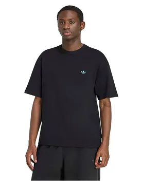 T-shirt à Manches Courtes Trefoil Essentials Loose Black / Samba Blue L