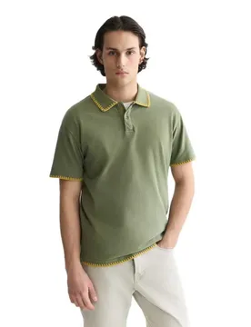 Polo à Manches Courtes 184674 Relaxed Fit Oil Green XL