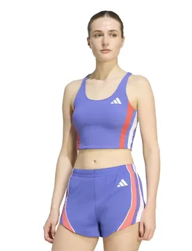 Top De Sport Adizero Archive Running Crop Dual Indigo / Semi Lucid Red / White S