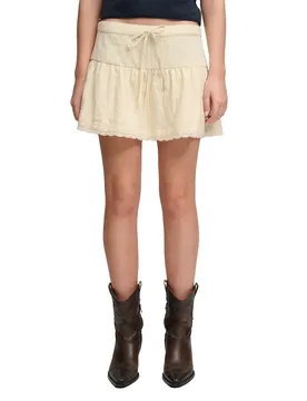 Jupe Courte Broderie Trim Yellow Haze XS